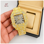Luxury Rhinestone Gold watch for Women/Men