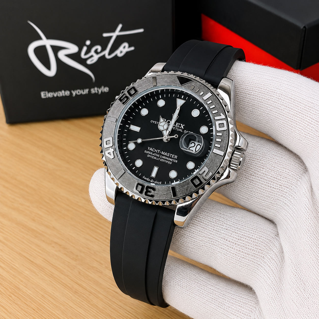 Men's Rolex Submariner Gold Black Water Resistant Watch