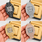 Luxury Rhinestone Gold watch for Women/Men