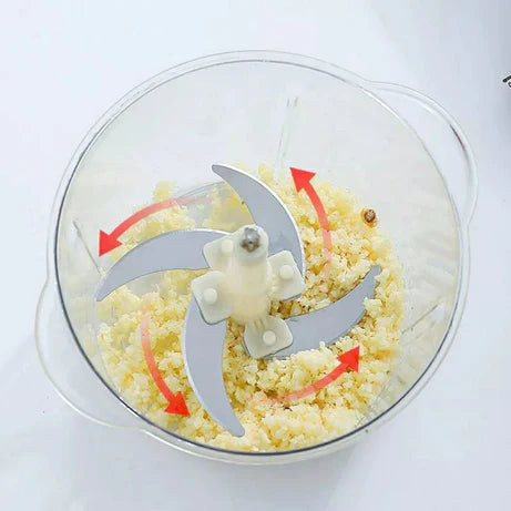 Multi-Function Hand Pushing Cooker Chopper with 4-Blades,