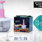 Multi-Function Hand Pushing Cooker Chopper with 4-Blades,