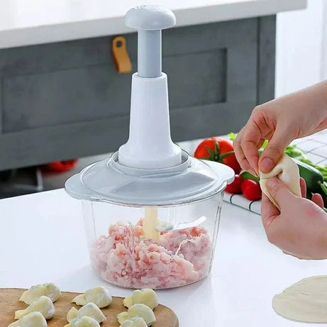 Multi-Function Hand Pushing Cooker Chopper with 4-Blades,