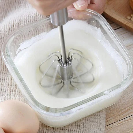 2 Pcs Premium Quality Automatic Stainless Steel Hand Pressure  Whisk Mixer