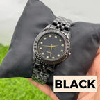 Men’s quartz watch stainless steel chain strap white gold