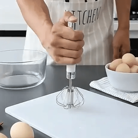 2 Pcs Premium Quality Automatic Stainless Steel Hand Pressure  Whisk Mixer